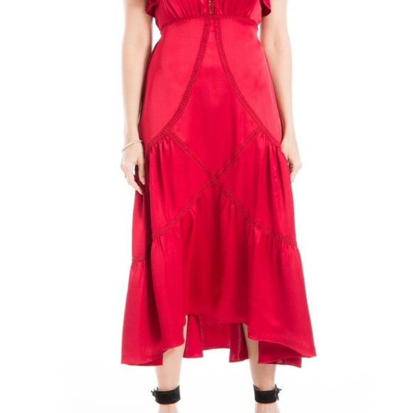 Size Large Max Studio London Flutter Sleeve Satin Midi Dress - NWT! - Picture 7 of 11
